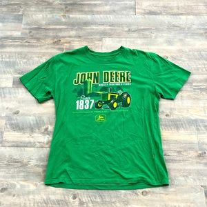 John Deere Since 1837 Graphic Print Shirt Mens X-Large Green Tractors T-Shirt
